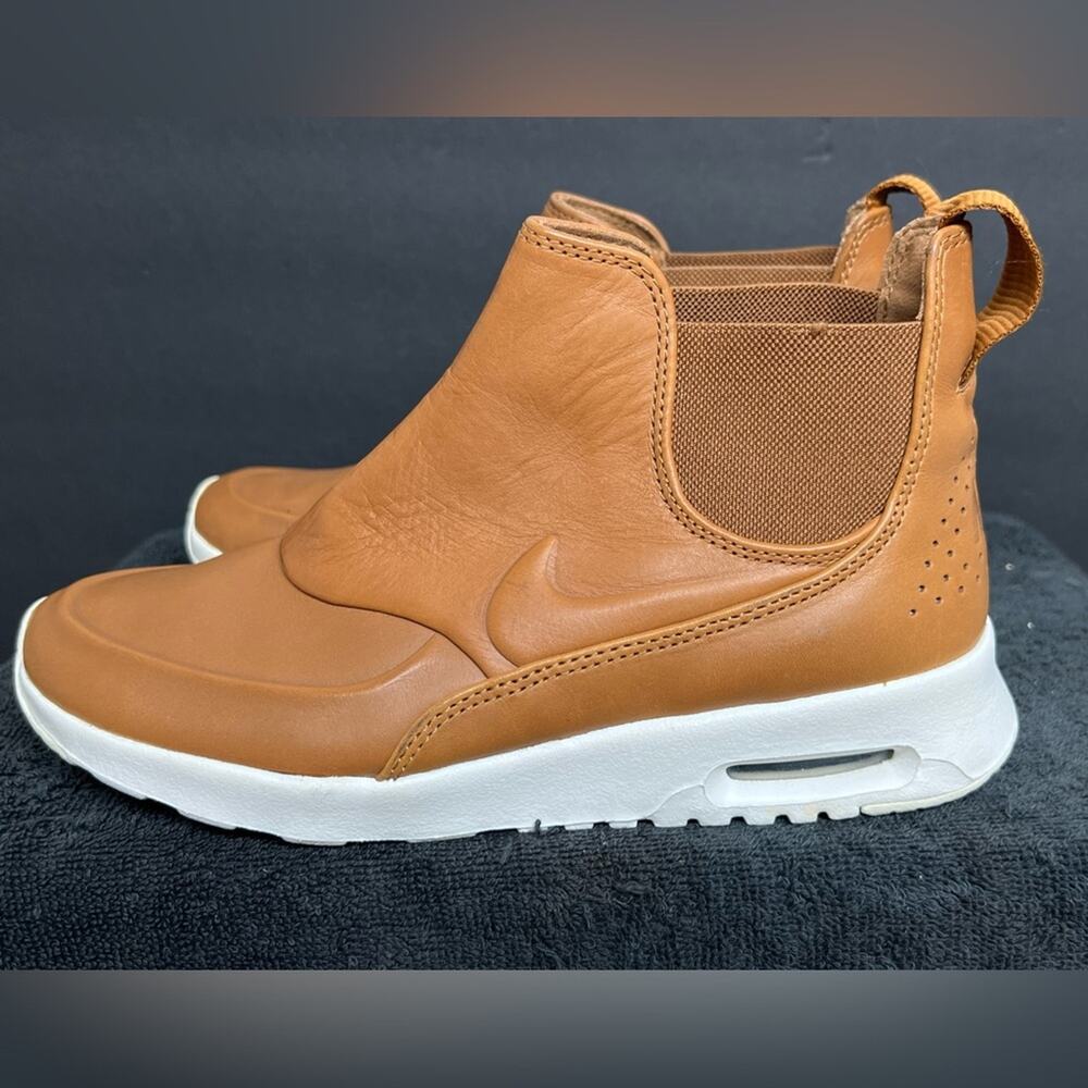 Nike Air Max Thea Mid Ale Womens 7 Cognac Leather Sneaker 859550-200